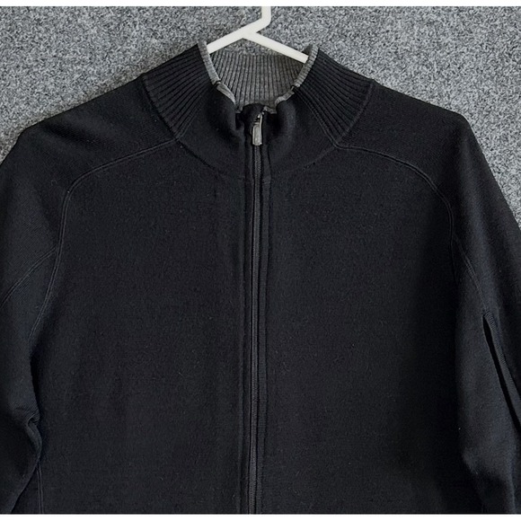 Smartwool Black Full Zip Long Sleeve Jacket/Sweater Knit Mens MEDIUM Merino Wool - Picture 3 of 12